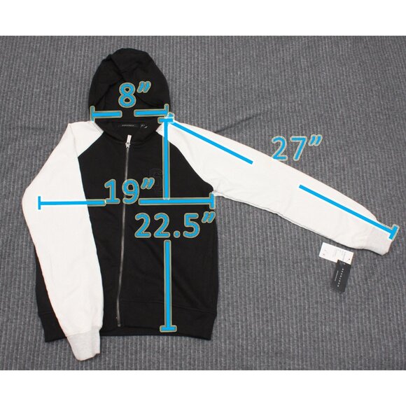 Sean John Full Zip Long Sleeve Hoodie Sweater SJ Logo Medium Black New - Picture 4 of 7